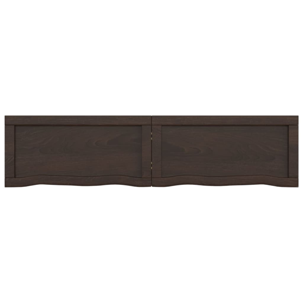 vidaXL Estante pared madera roble tratada marrón oscuro 120x30x(2-6)cm