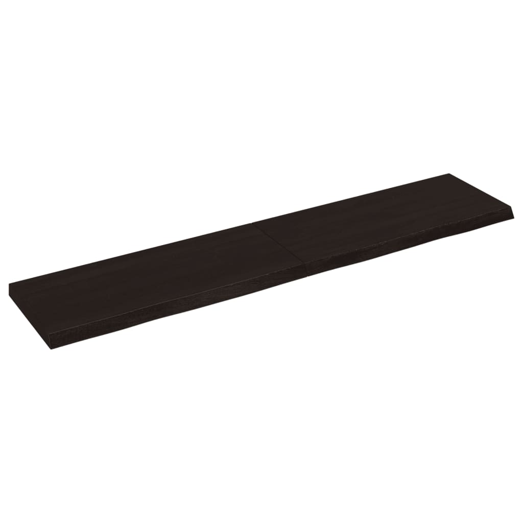 vidaXL Estante pared madera roble tratada marrón oscuro 140x30x(2-4)cm