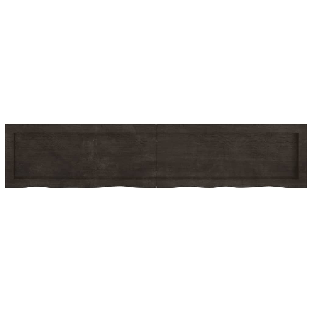 vidaXL Estante pared madera roble tratada marrón oscuro 140x30x(2-4)cm