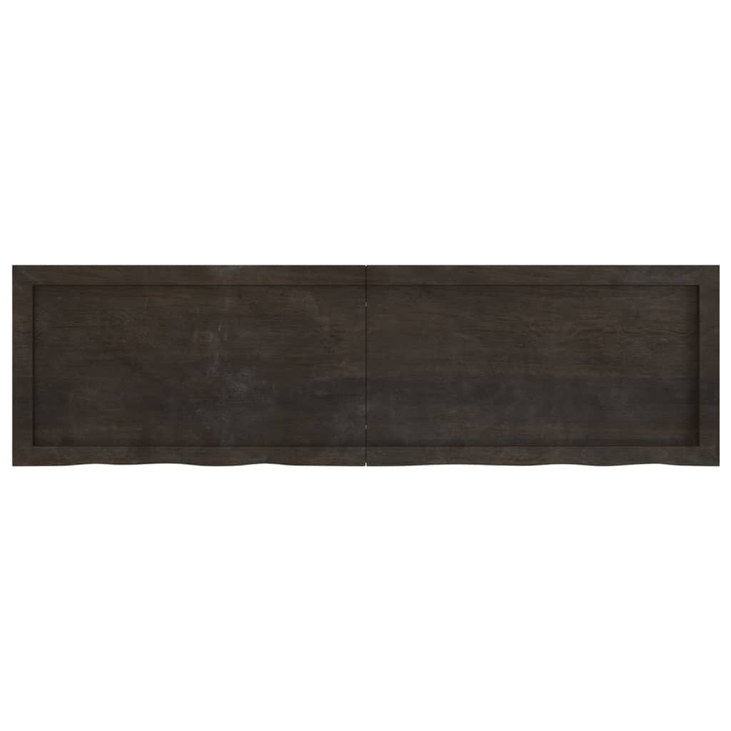 vidaXL Estante pared madera roble tratada marrón oscuro 140x40x(2-4)cm