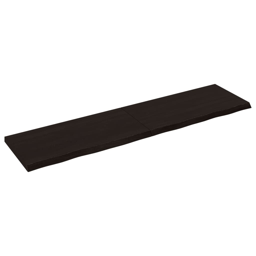 vidaXL Estante pared madera roble tratada marrón oscuro 160x40x(2-4)cm