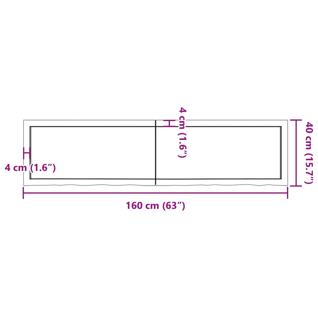 vidaXL Estante pared madera roble tratada marrón oscuro 160x40x(2-6)cm