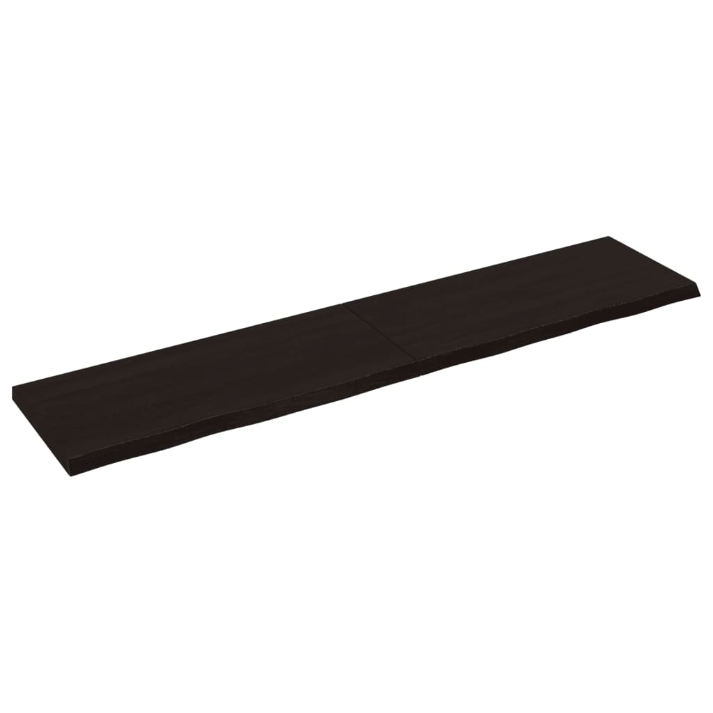 vidaXL Estante pared madera roble tratada marrón oscuro 180x40x(2-4)cm