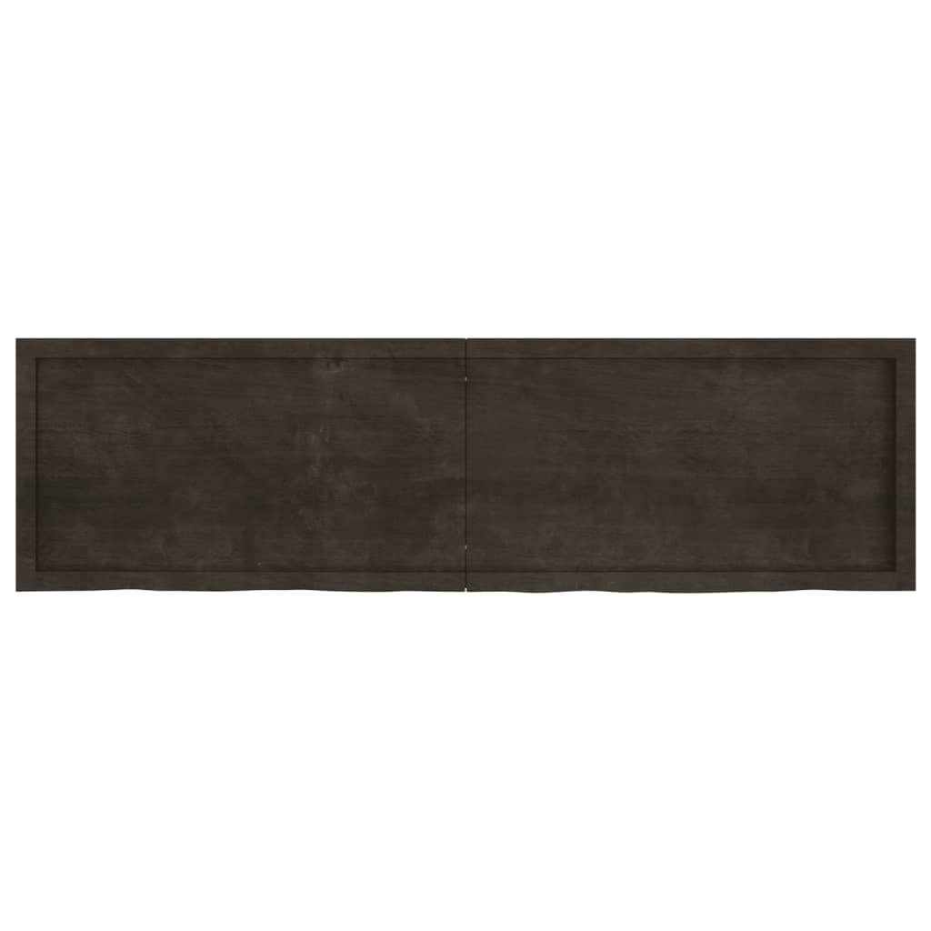 vidaXL Estante pared madera roble tratada marrón oscuro 180x50x(2-4)cm