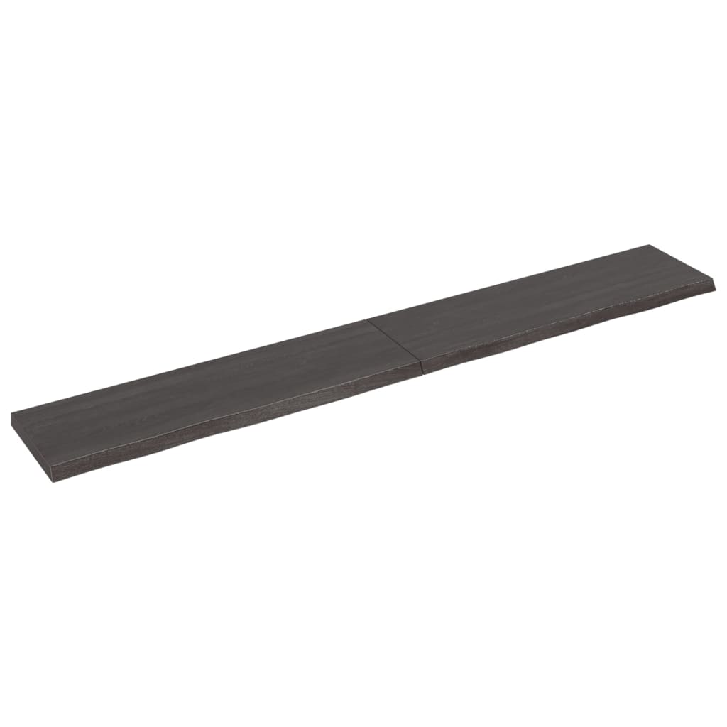 vidaXL Estante pared madera roble tratada marrón oscuro 200x30x(2-4)cm