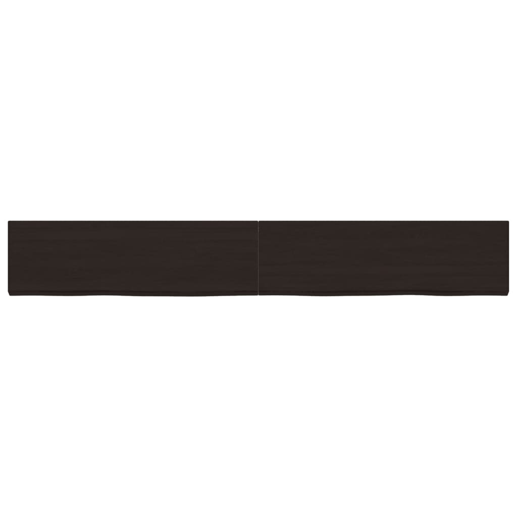 vidaXL Estante pared madera roble tratada marrón oscuro 200x30x(2-4)cm