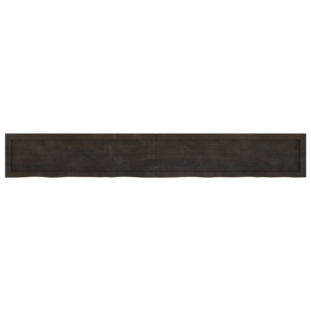 vidaXL Estante pared madera roble tratada marrón oscuro 200x30x(2-4)cm