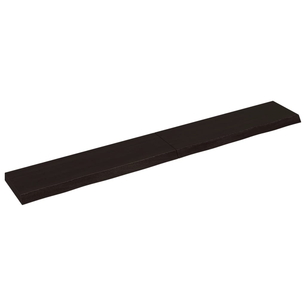 vidaXL Estante pared madera roble tratada marrón oscuro 200x30x(2-6)cm