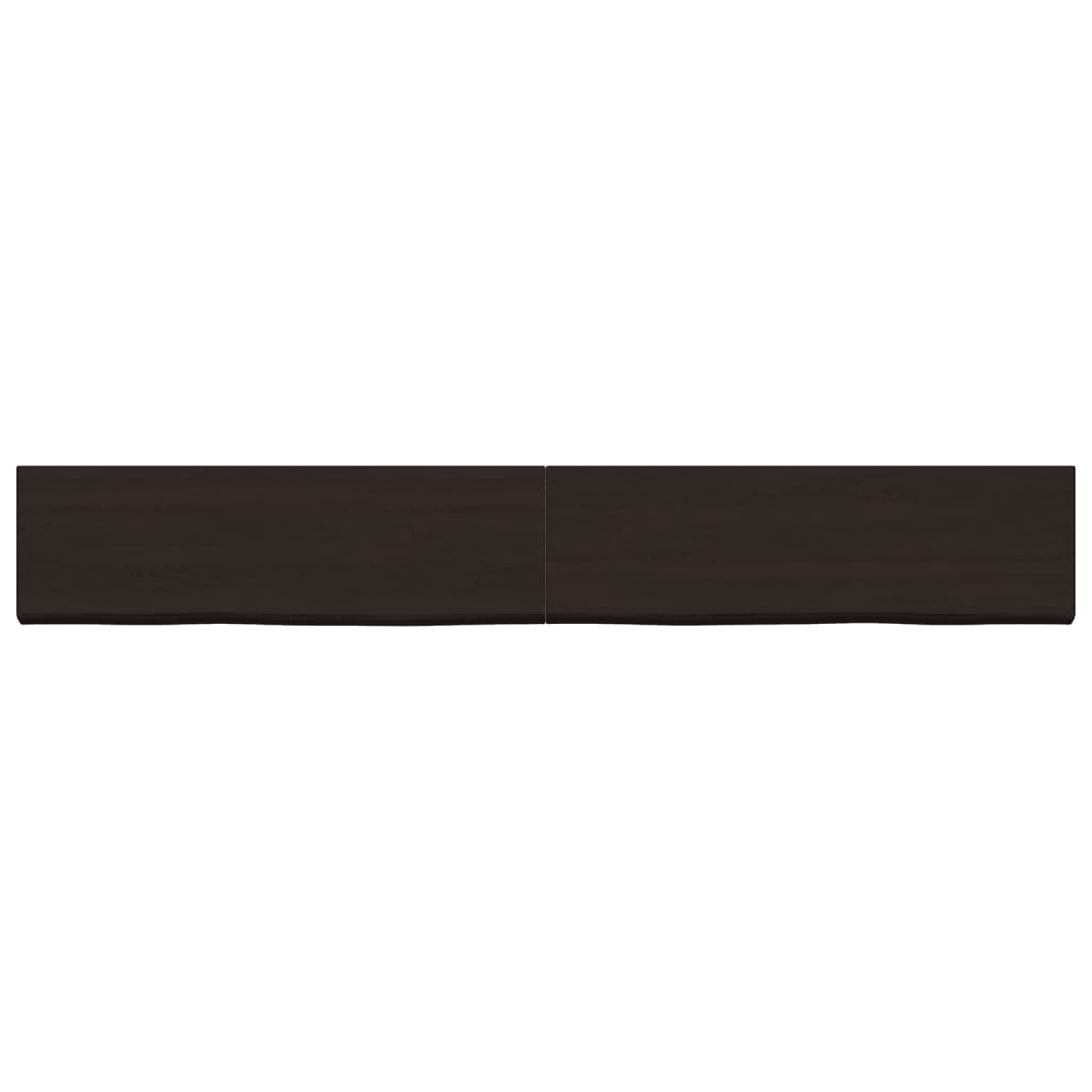 vidaXL Estante pared madera roble tratada marrón oscuro 200x30x(2-6)cm