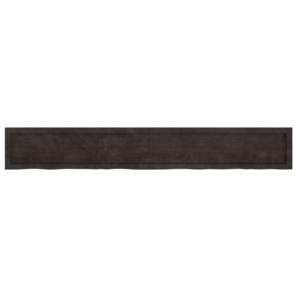 vidaXL Estante pared madera roble tratada marrón oscuro 200x30x(2-6)cm