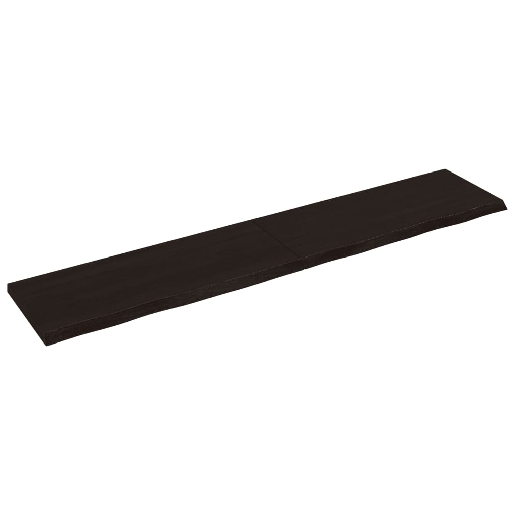 vidaXL Estante pared madera roble tratada marrón oscuro 200x40x(2-4)cm