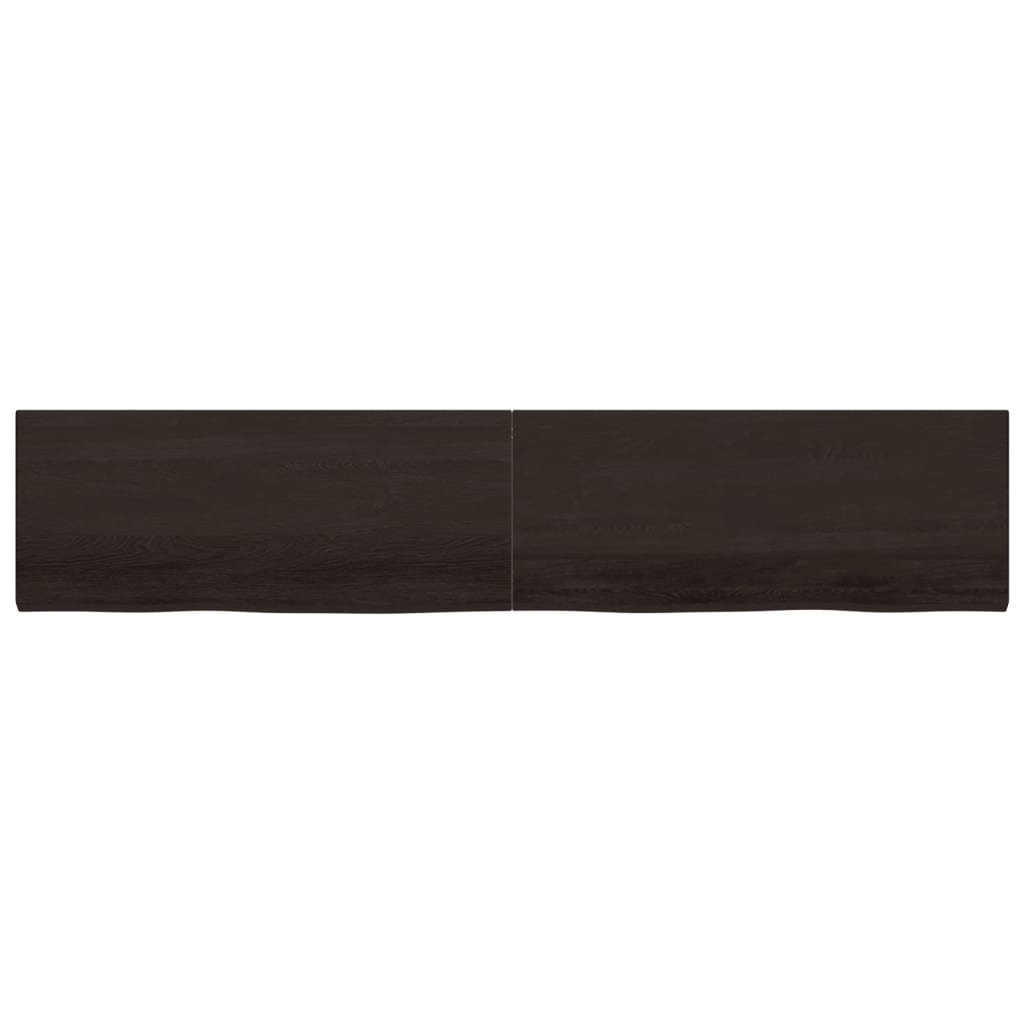 vidaXL Estante pared madera roble tratada marrón oscuro 200x40x(2-4)cm