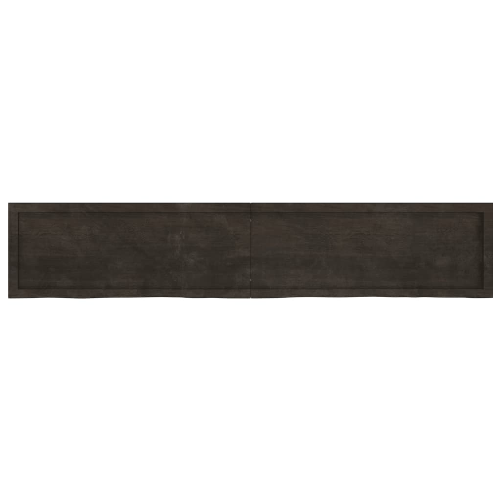 vidaXL Estante pared madera roble tratada marrón oscuro 200x40x(2-4)cm