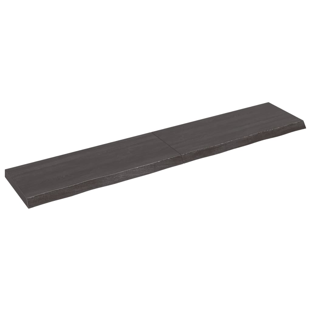 vidaXL Estante pared madera roble tratada marrón oscuro 200x40x(2-6)cm