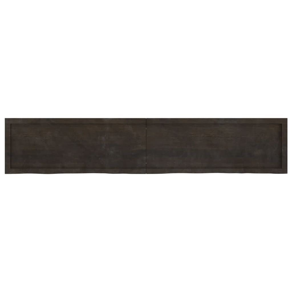 vidaXL Estante pared madera roble tratada marrón oscuro 200x40x(2-6)cm