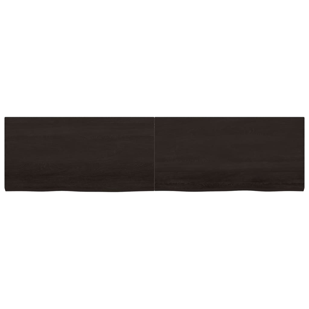 vidaXL Estante pared madera roble tratada marrón oscuro 200x50x(2-4)cm