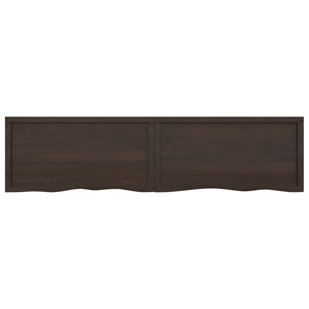 vidaXL Estante pared madera roble tratada marrón oscuro 200x50x(2-6)cm