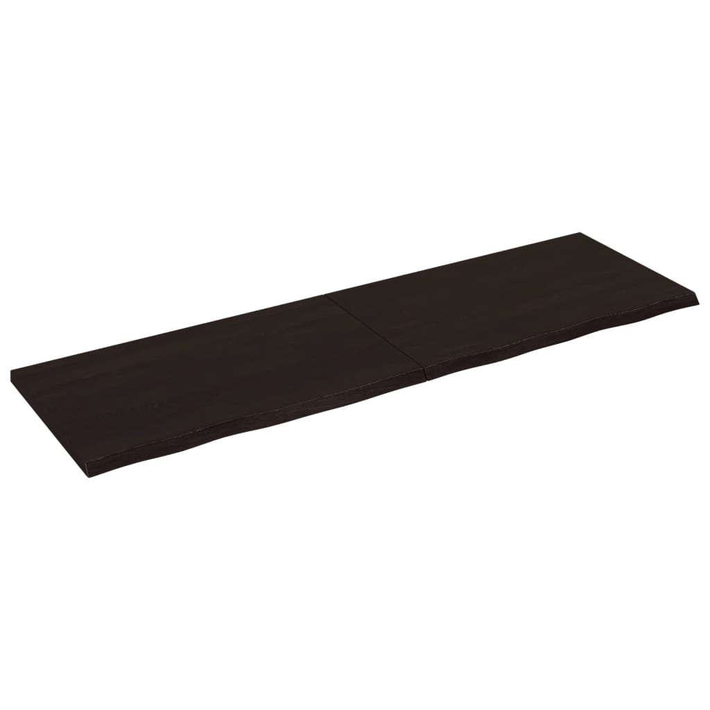 vidaXL Estante pared madera roble tratada marrón oscuro 200x60x(2-4)cm