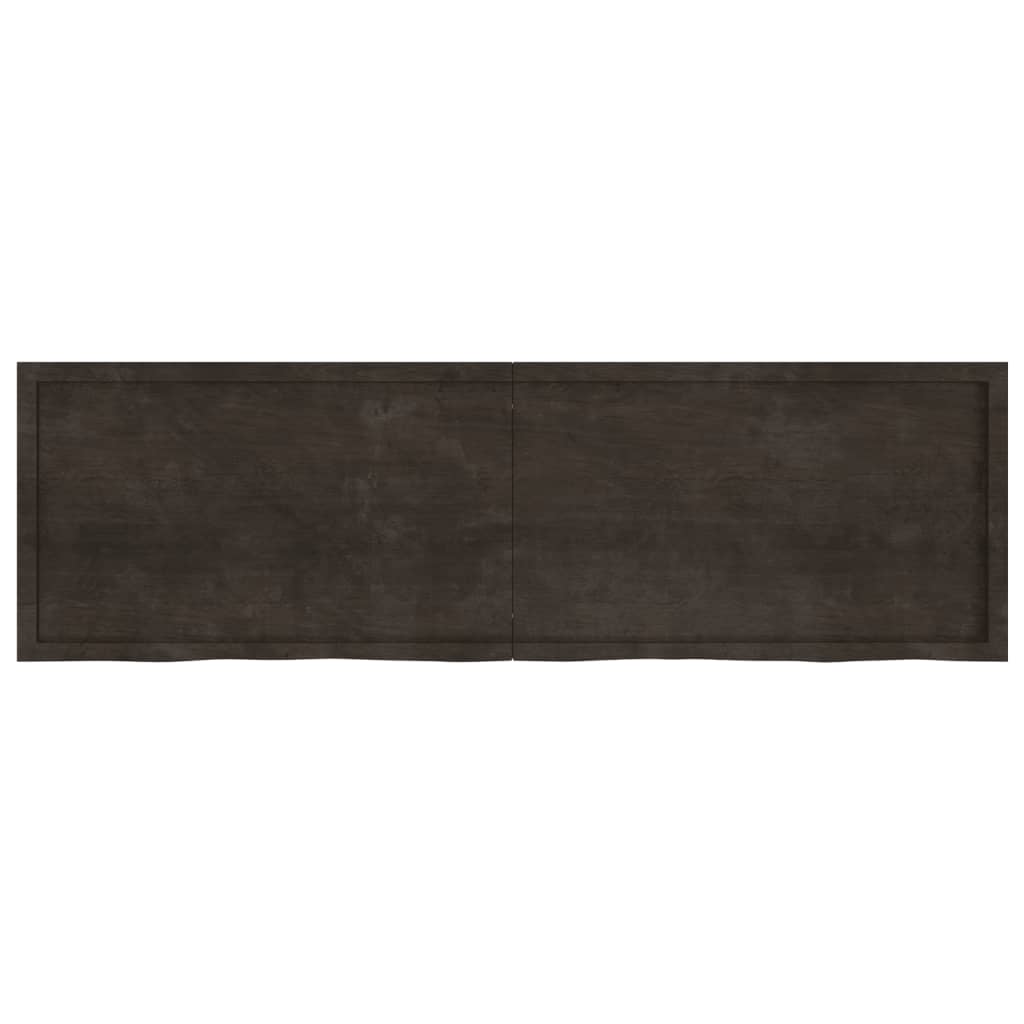 vidaXL Estante pared madera roble tratada marrón oscuro 200x60x(2-4)cm