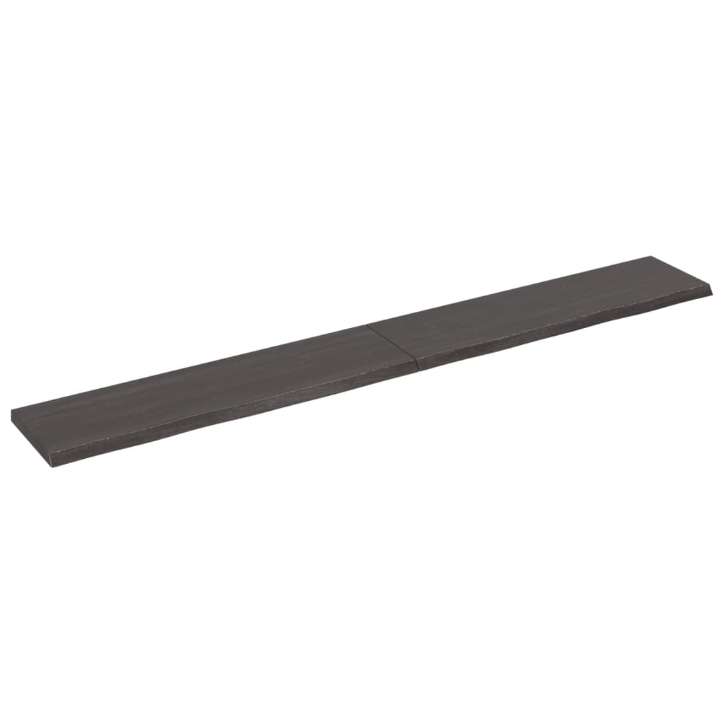 vidaXL Estante pared madera roble tratada marrón oscuro 220x30x(2-4)cm