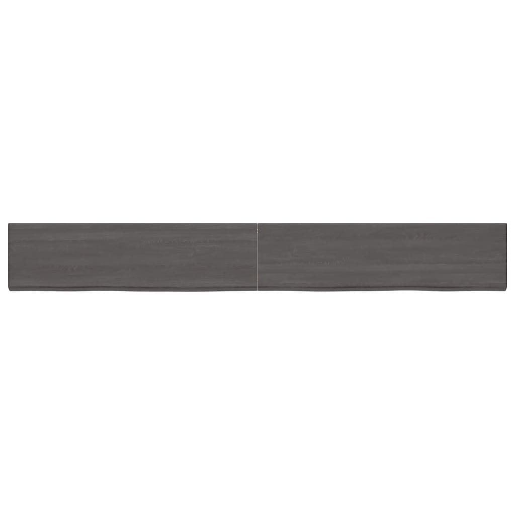 vidaXL Estante pared madera roble tratada marrón oscuro 220x30x(2-4)cm