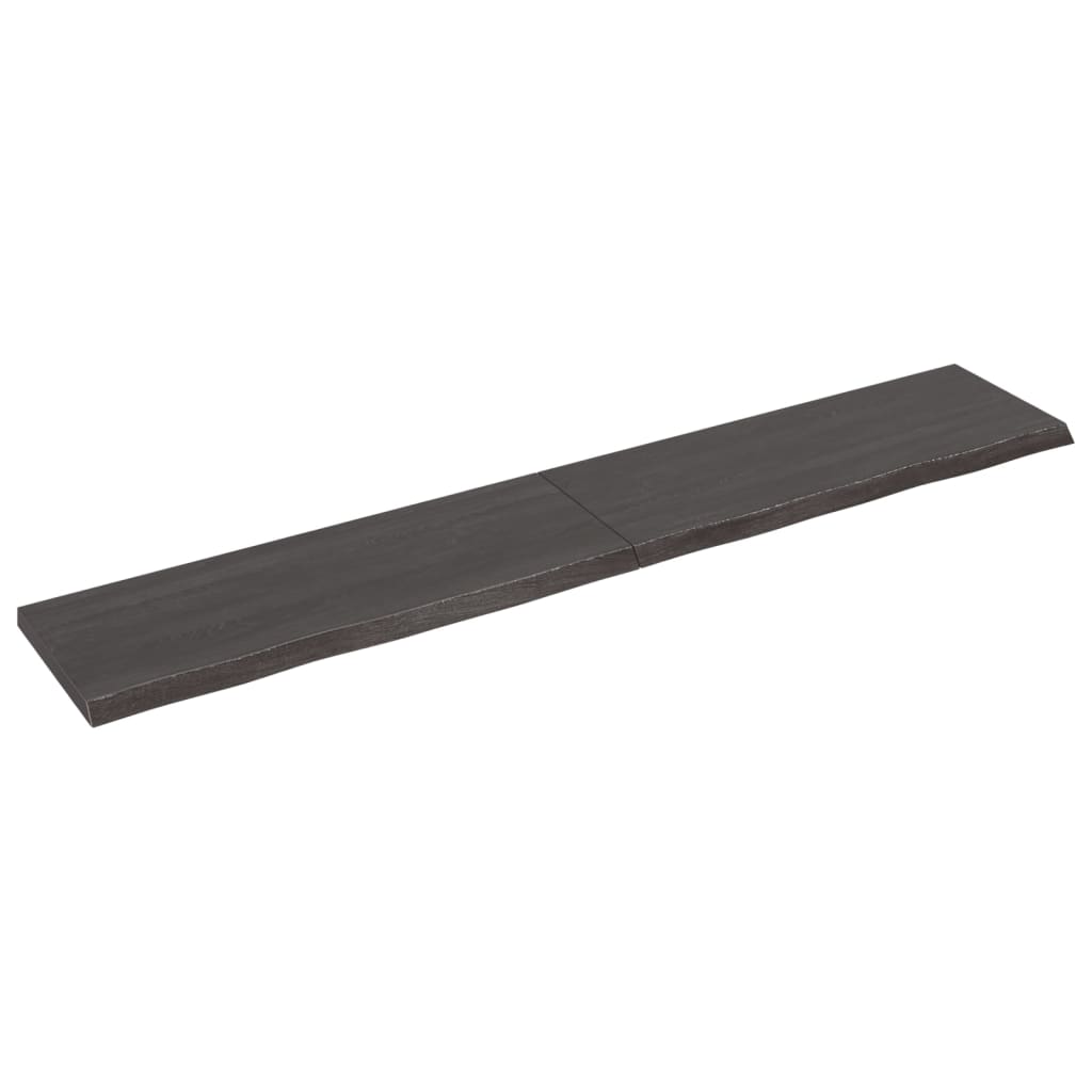 vidaXL Estante pared madera roble tratada marrón oscuro 220x40x(2-4)cm