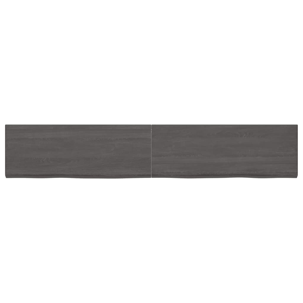 vidaXL Estante pared madera roble tratada marrón oscuro 220x40x(2-4)cm