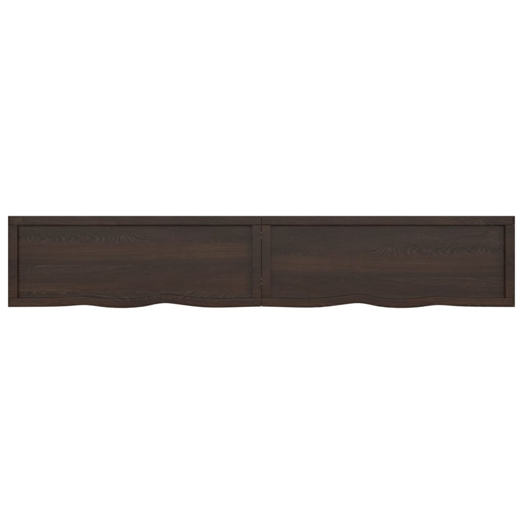 vidaXL Estante pared madera roble tratada marrón oscuro 220x40x(2-4)cm