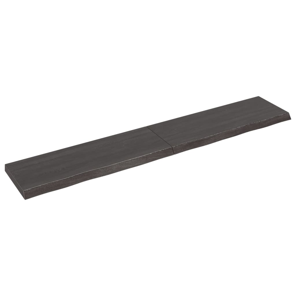 vidaXL Estante pared madera roble tratada marrón oscuro 220x40x(2-6)cm