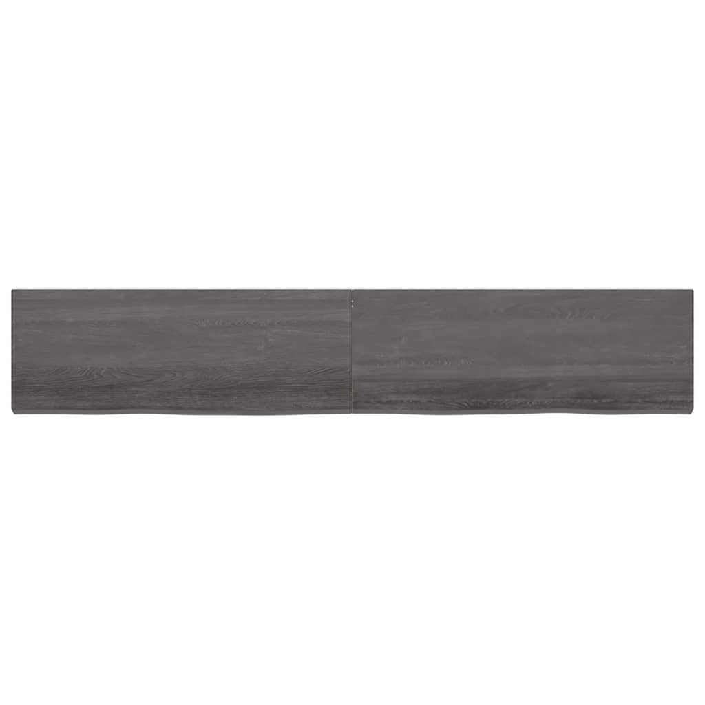 vidaXL Estante pared madera roble tratada marrón oscuro 220x40x(2-6)cm