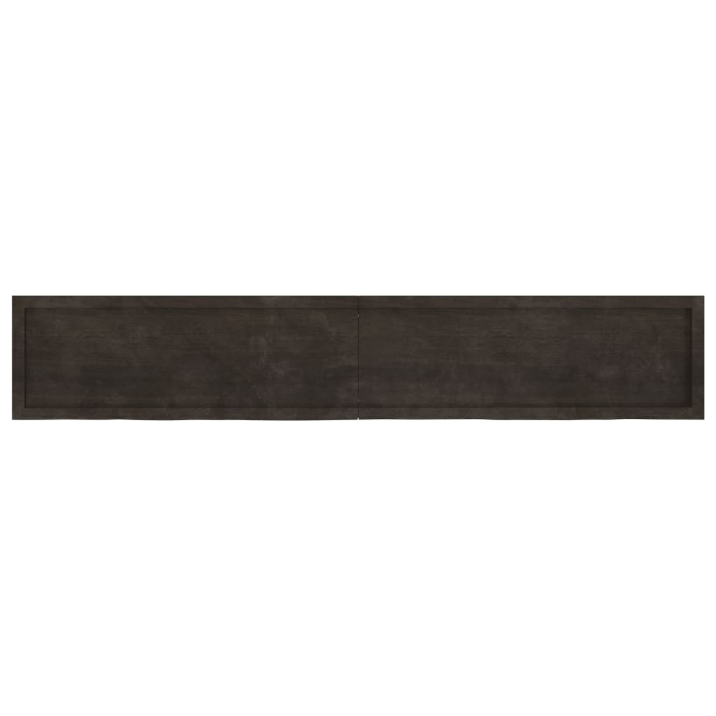 vidaXL Estante pared madera roble tratada marrón oscuro 220x40x(2-6)cm