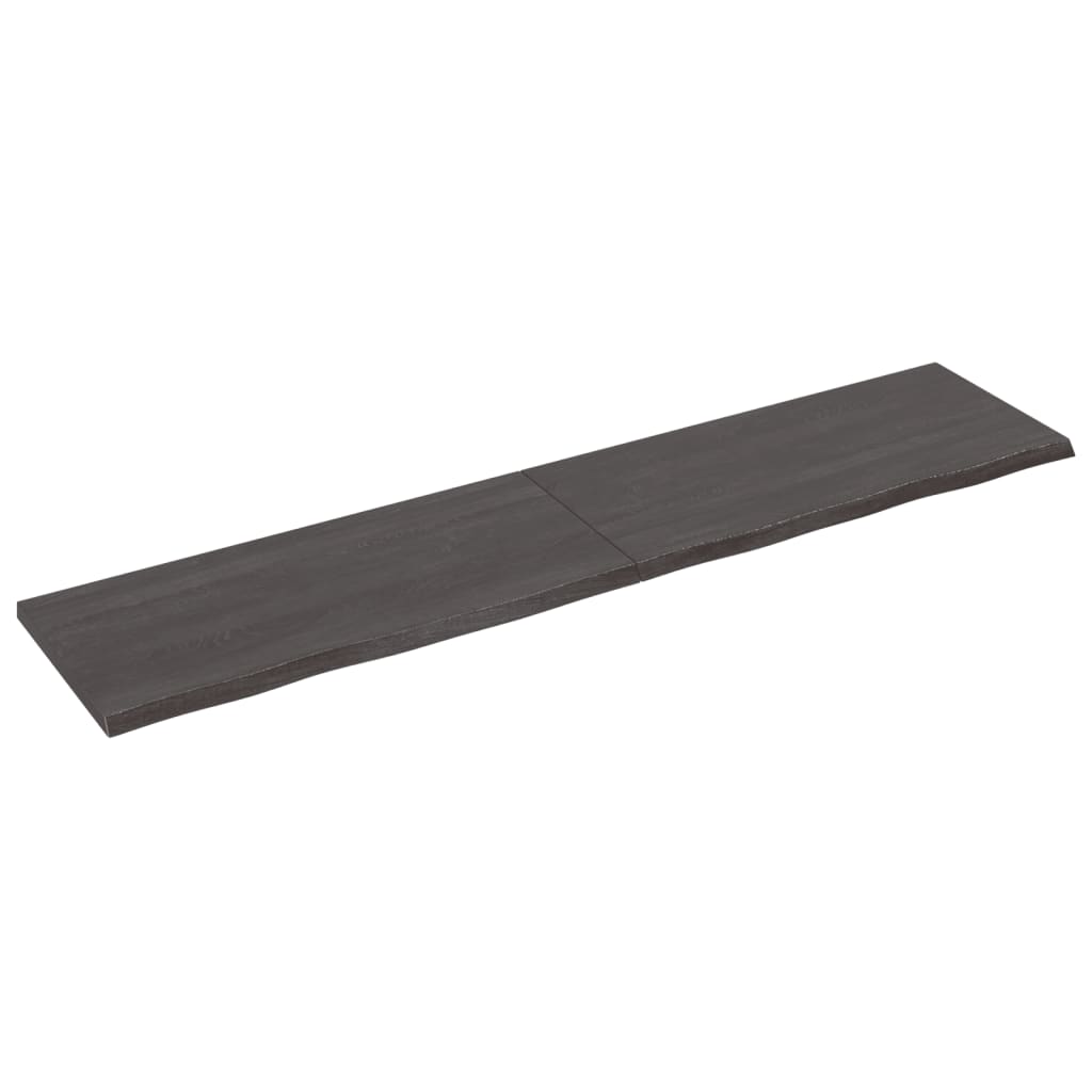 vidaXL Estante pared madera roble tratada marrón oscuro 220x50x(2-4)cm