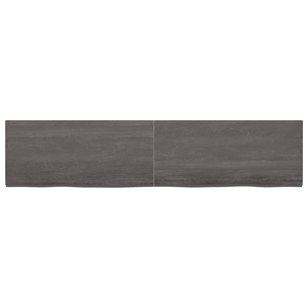 vidaXL Estante pared madera roble tratada marrón oscuro 220x50x(2-4)cm