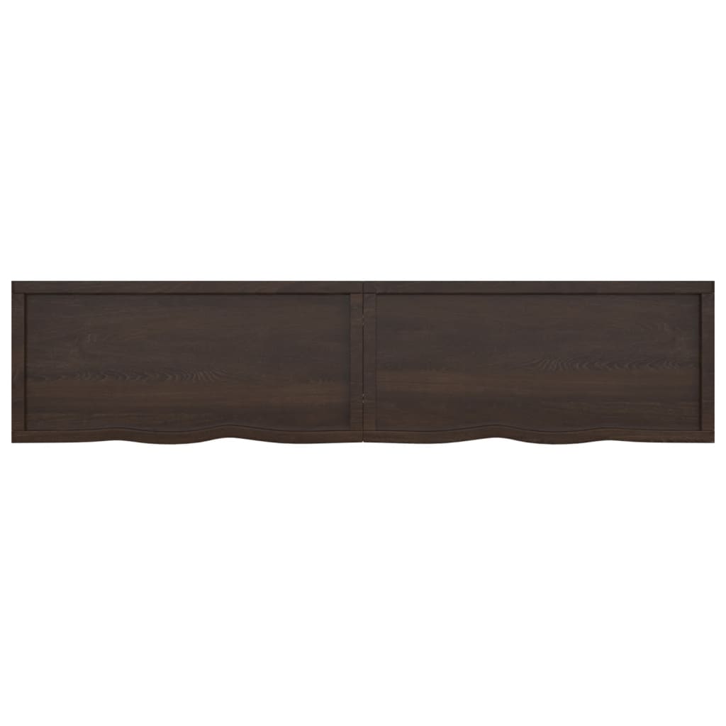 vidaXL Estante pared madera roble tratada marrón oscuro 220x50x(2-4)cm