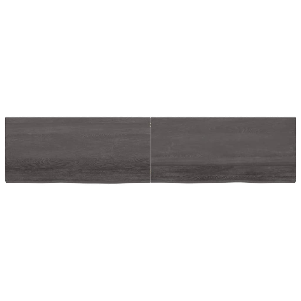 vidaXL Estante pared madera roble tratada marrón oscuro 220x50x(2-6)cm