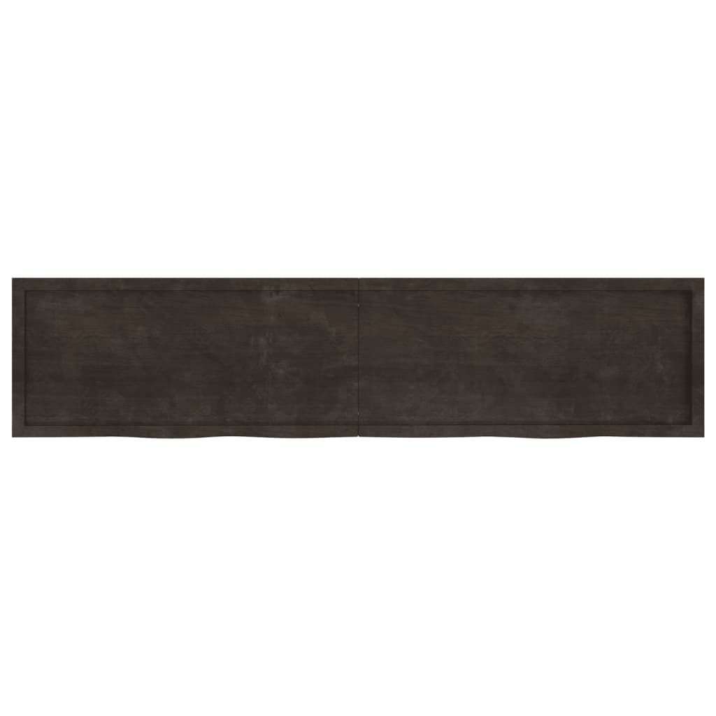 vidaXL Estante pared madera roble tratada marrón oscuro 220x50x(2-6)cm