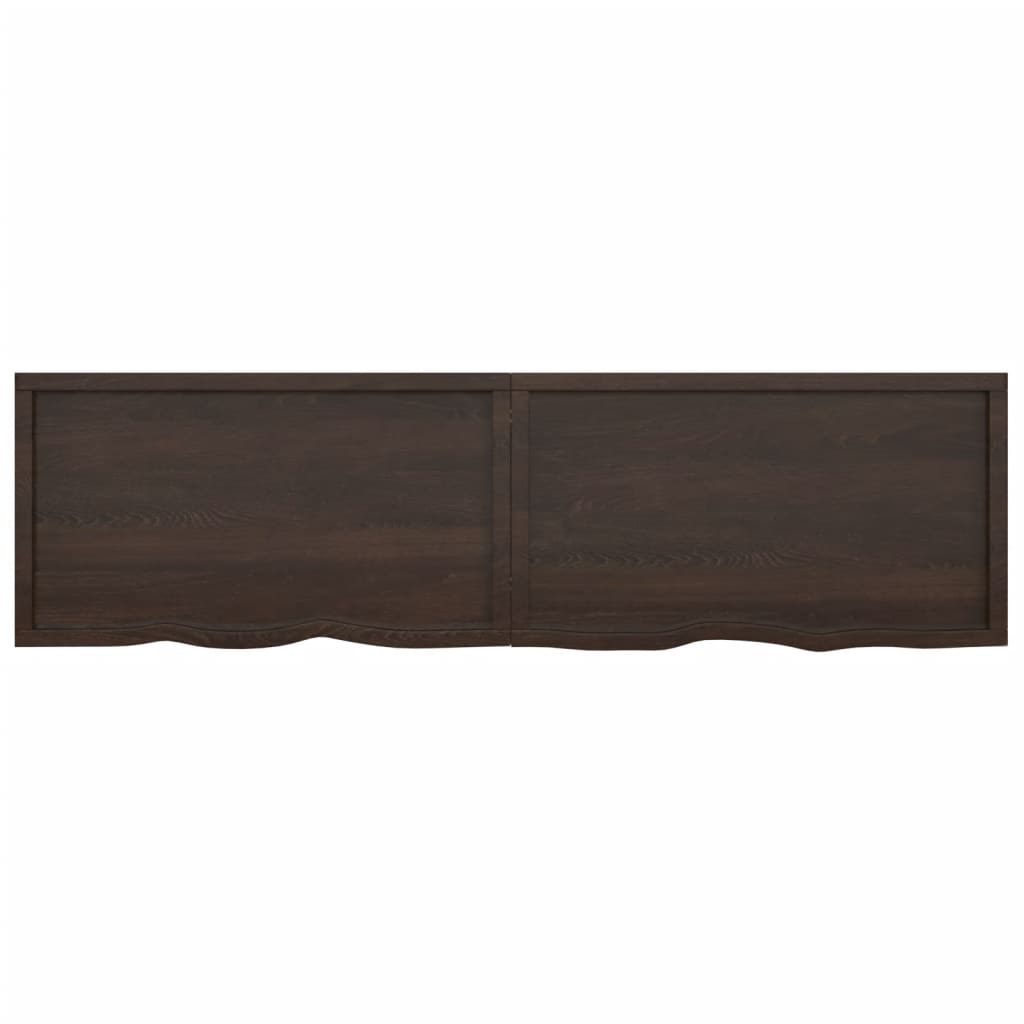 vidaXL Estante pared madera roble tratada marrón oscuro 220x60x(2-4)cm