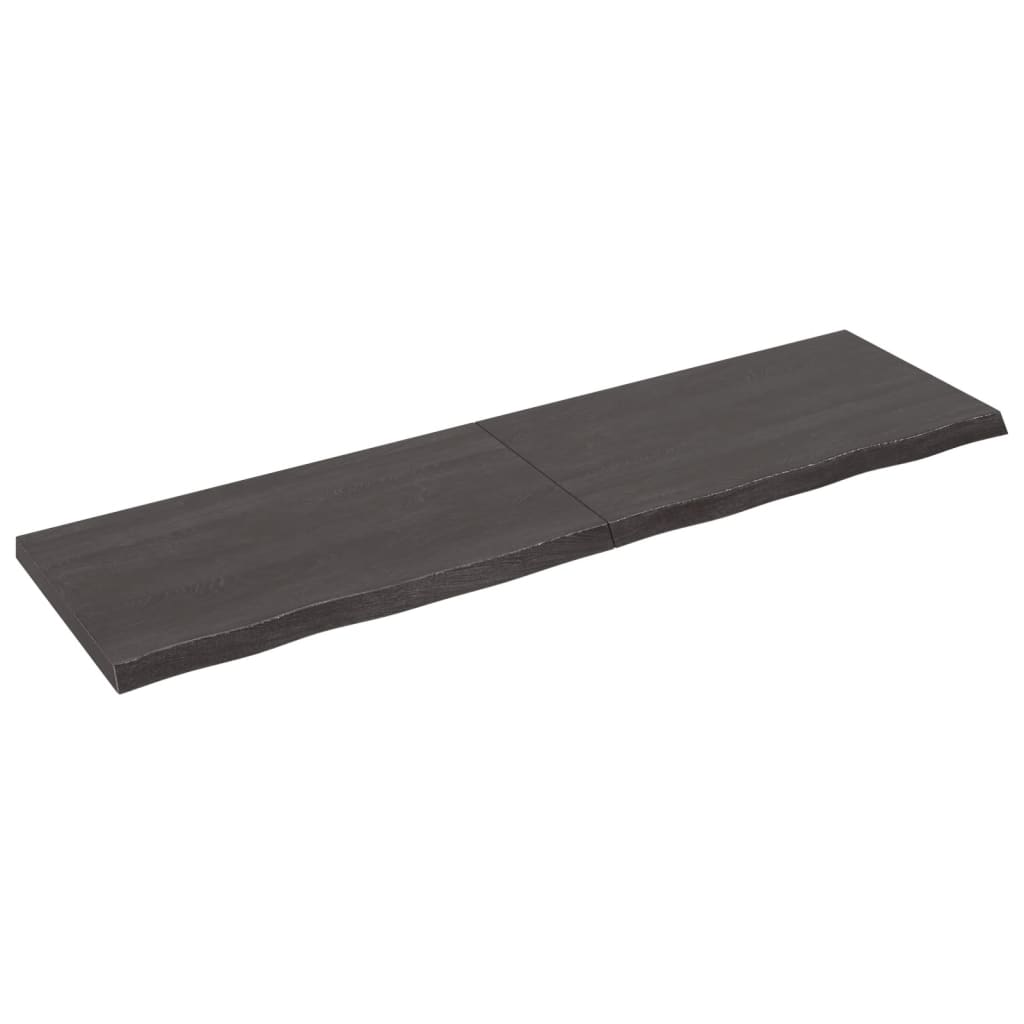 vidaXL Estante pared madera roble tratada marrón oscuro 220x60x(2-6)cm