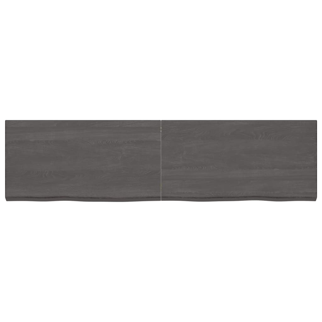 vidaXL Estante pared madera roble tratada marrón oscuro 220x60x(2-6)cm