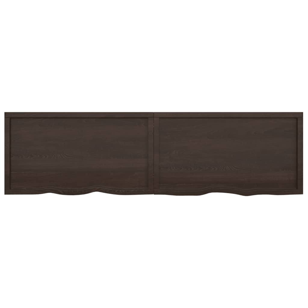 vidaXL Estante pared madera roble tratada marrón oscuro 220x60x(2-6)cm