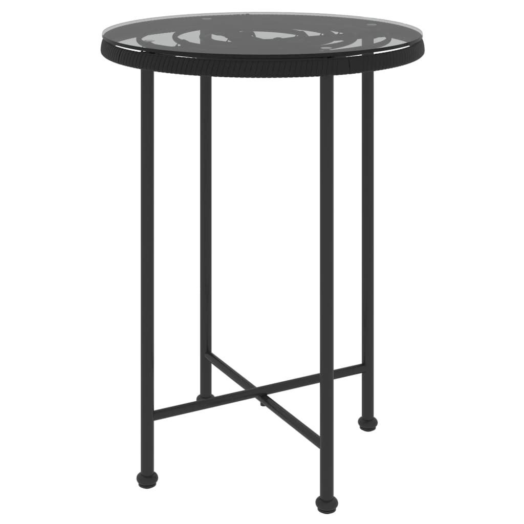 vidaXL Juego de comedor de jardín 3 piezas ratán sintético negro