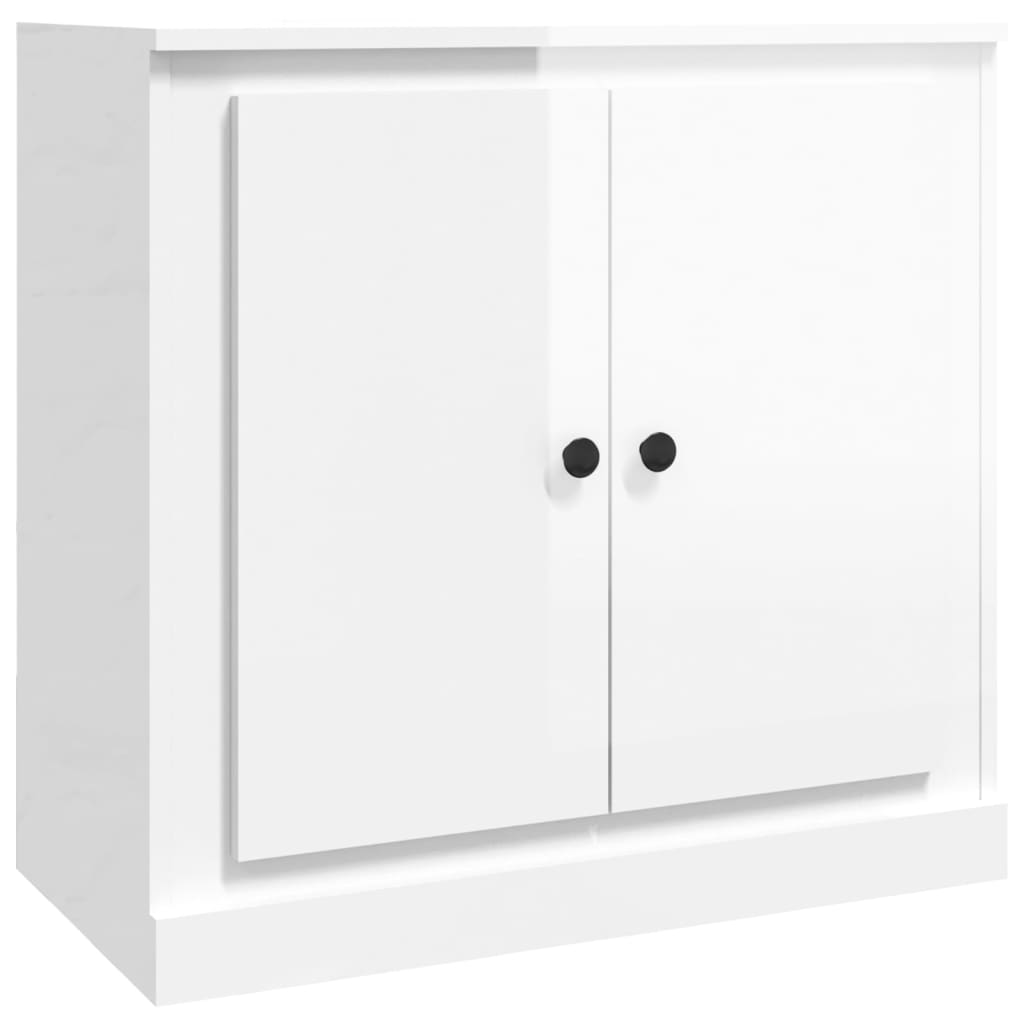 vidaXL Aparadores 3 uds madera contrachapada blanco brillo