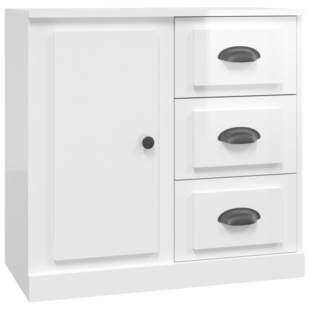 vidaXL Aparadores 2 uds madera contrachapada blanco brillo