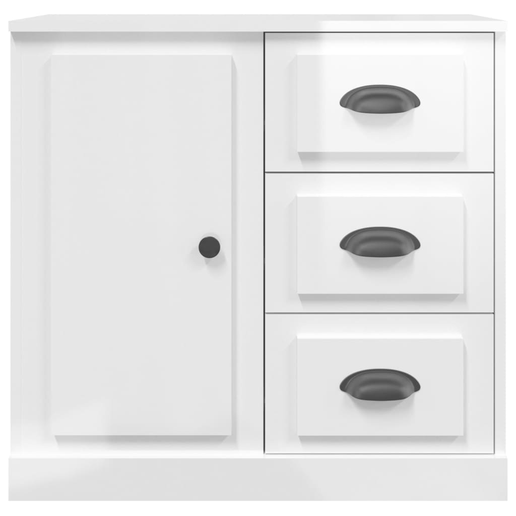 vidaXL Aparadores 2 uds madera contrachapada blanco brillo