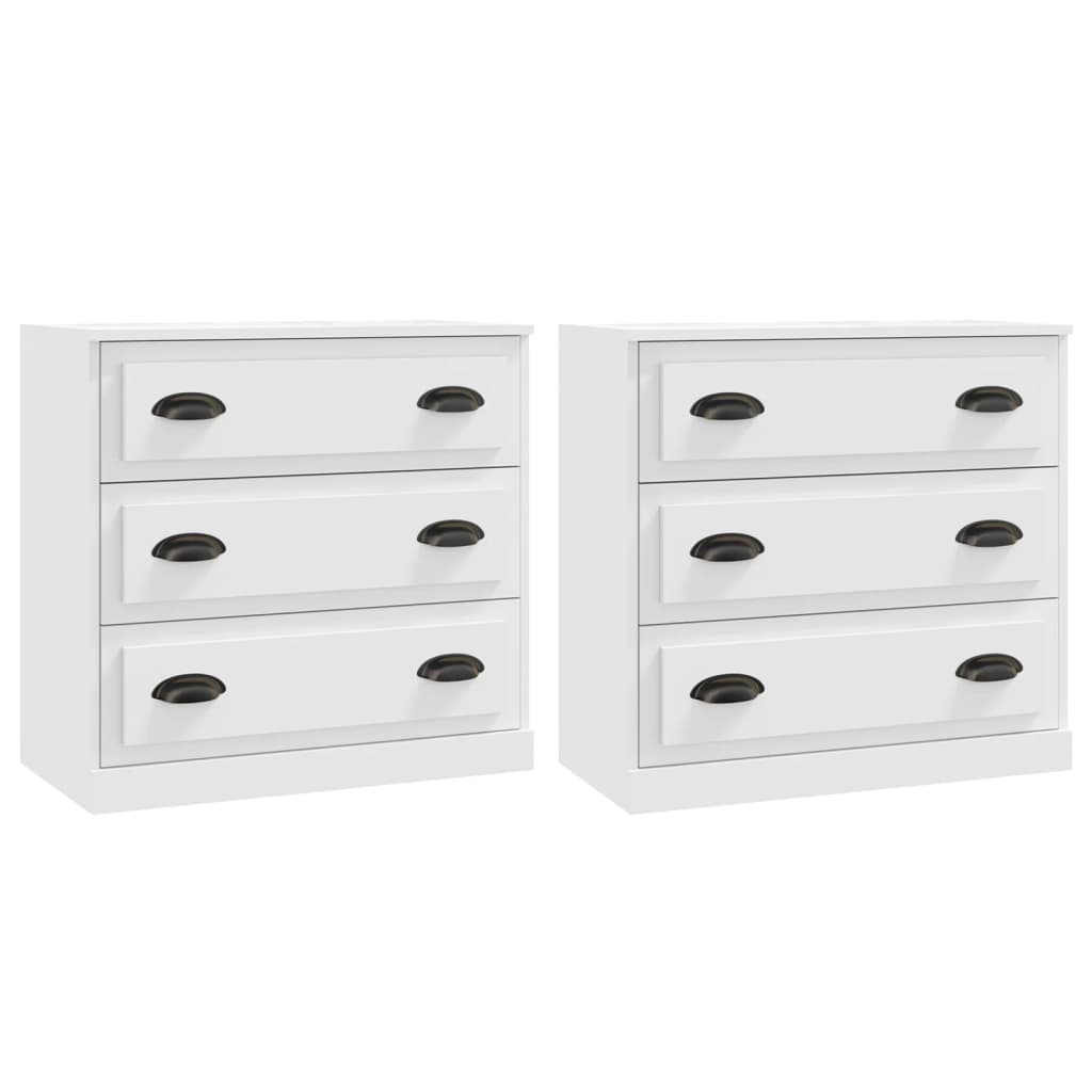 vidaXL Aparadores 2 piezas madera contrachapada blanco