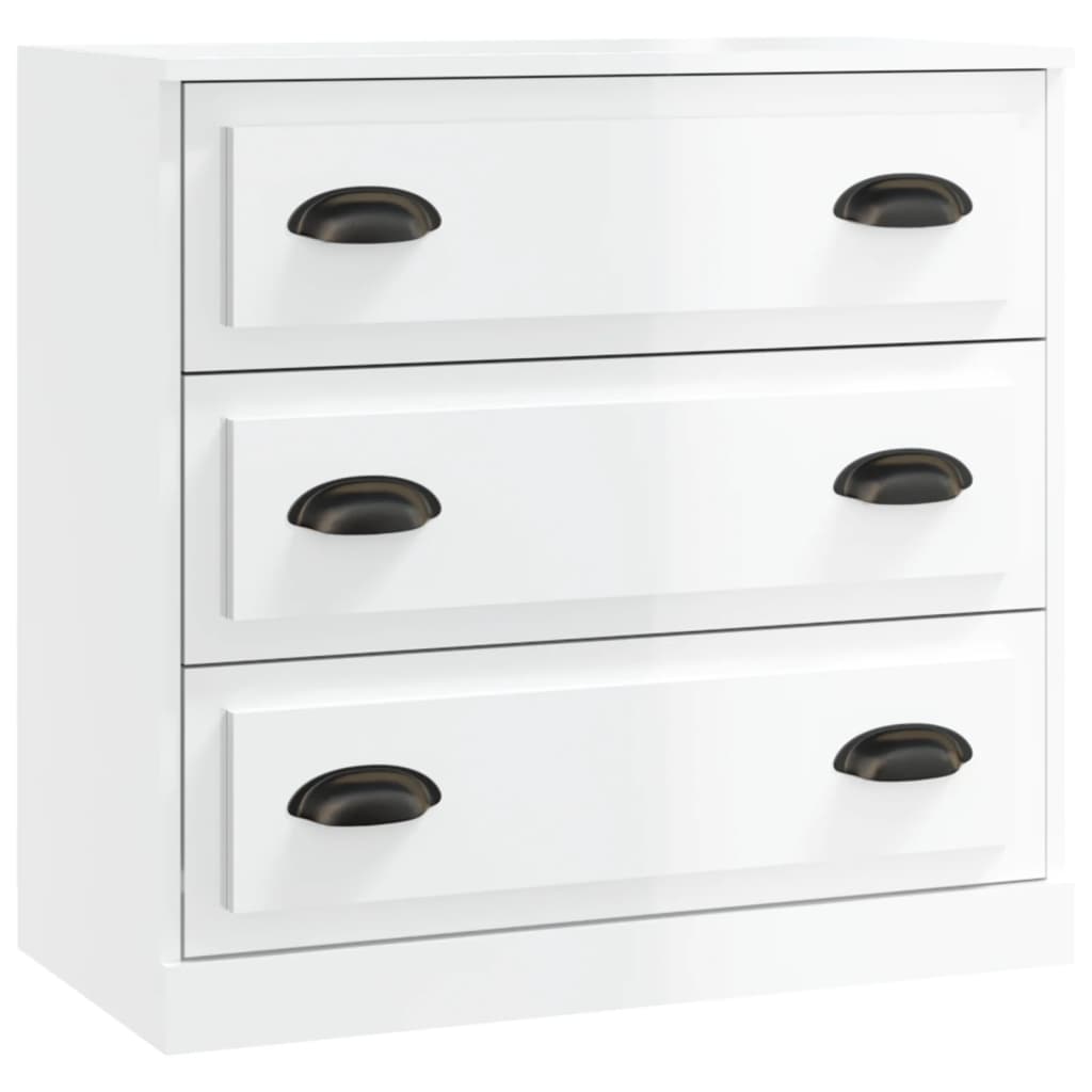 vidaXL Aparadores 2 uds madera contrachapada blanco brillo