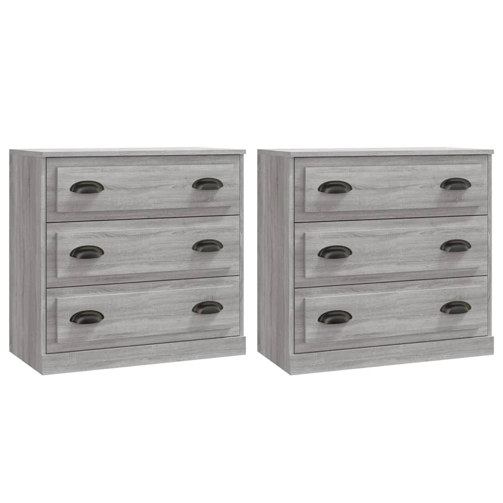 vidaXL Aparadores 2 piezas madera contrachapada gris Sonoma