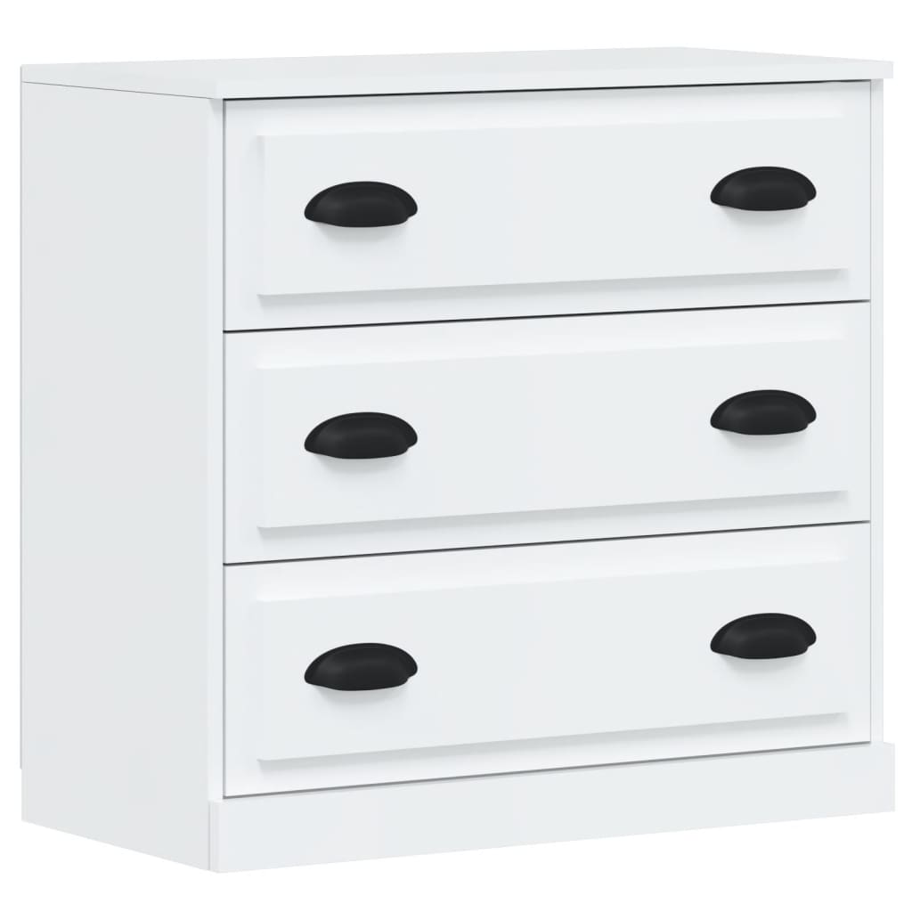 vidaXL Aparadores 3 uds madera contrachapada blanco brillo