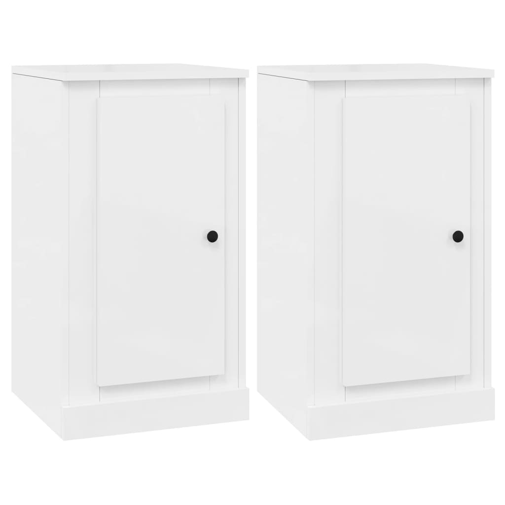 vidaXL Aparadores 3 uds madera contrachapada blanco brillo