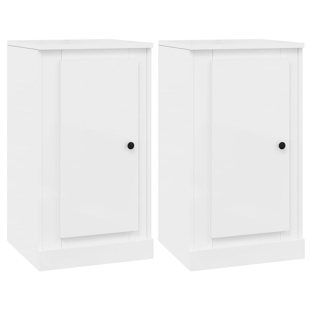 vidaXL Aparadores 3 uds madera contrachapada blanco brillo